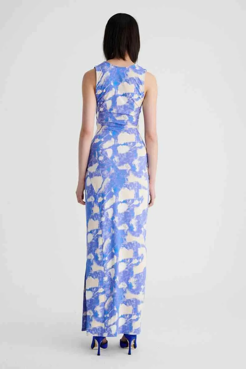 Marble Sleeveless Reversible Twist Front Maxi Dress