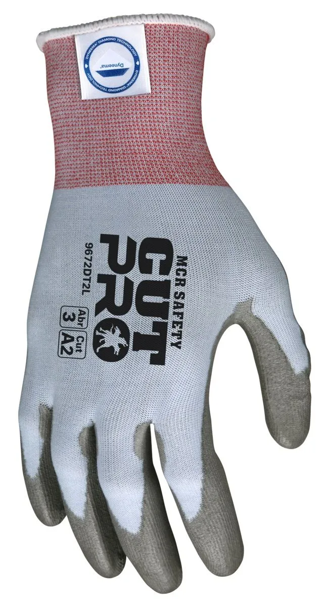 MCR Safety CutPro 9672DT2 18 Gauge Dyneema Shell, PU Coated Work Gloves, Blue, 1 Pair