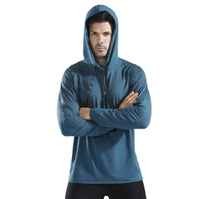 Men Running Hoodie Outdoor Sport Hooded Sweatshirt Gym Bodybuilding Fitness Joggers Training Athletic Clothing Outwear Shirt Top