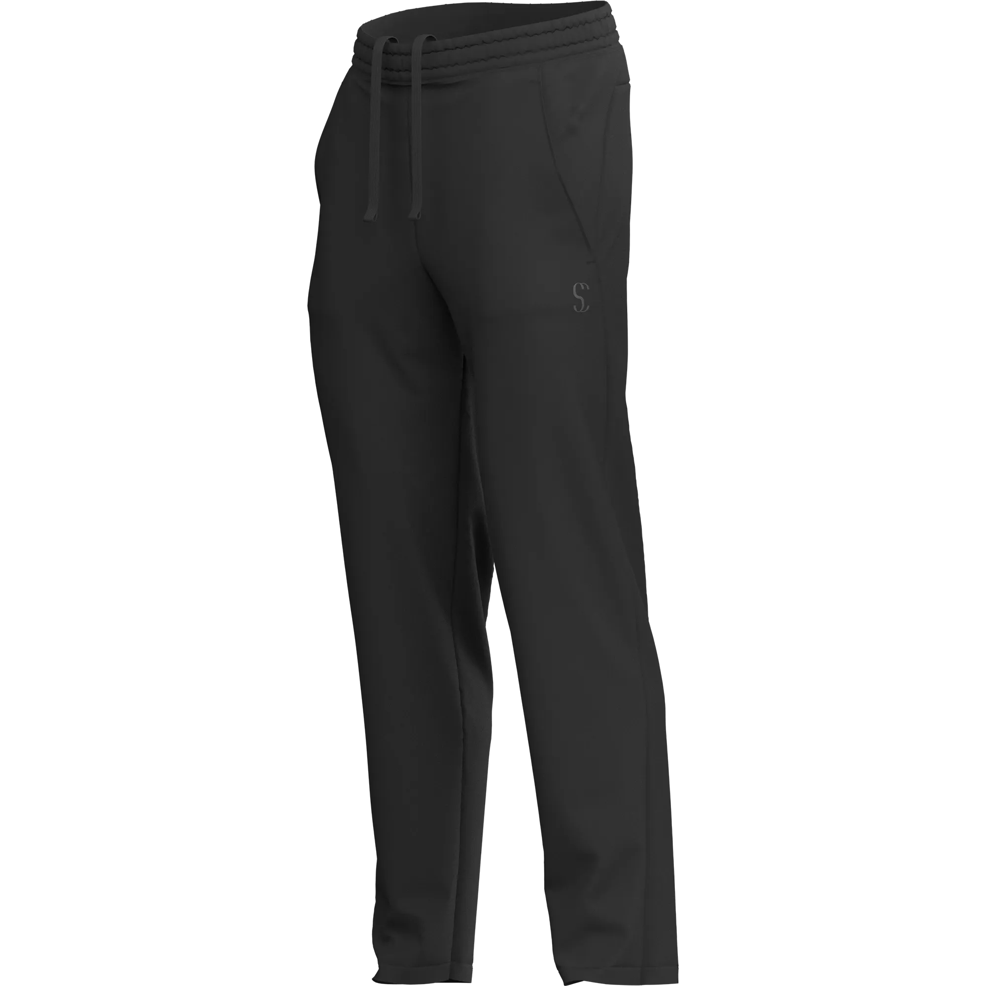 Men's Black Cotton Fleece Thermal Sweatpants