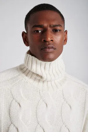 Men's chunky cable turtleneck sweater