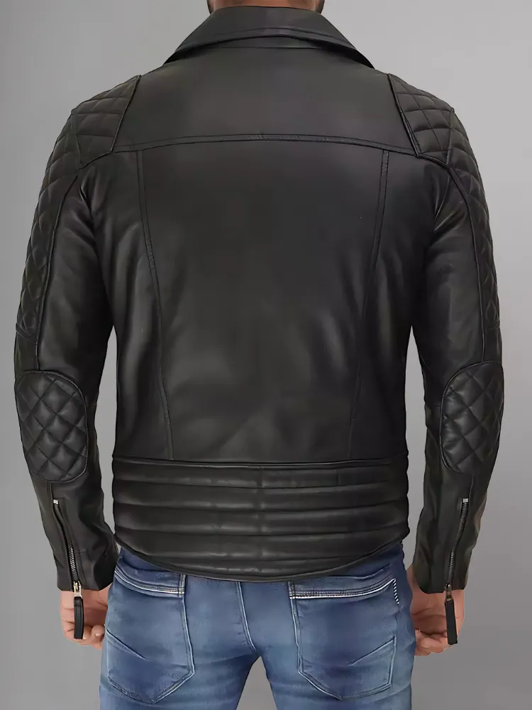 Men's Genuine Lambskin Leather Vintage Motorcycle Jacket