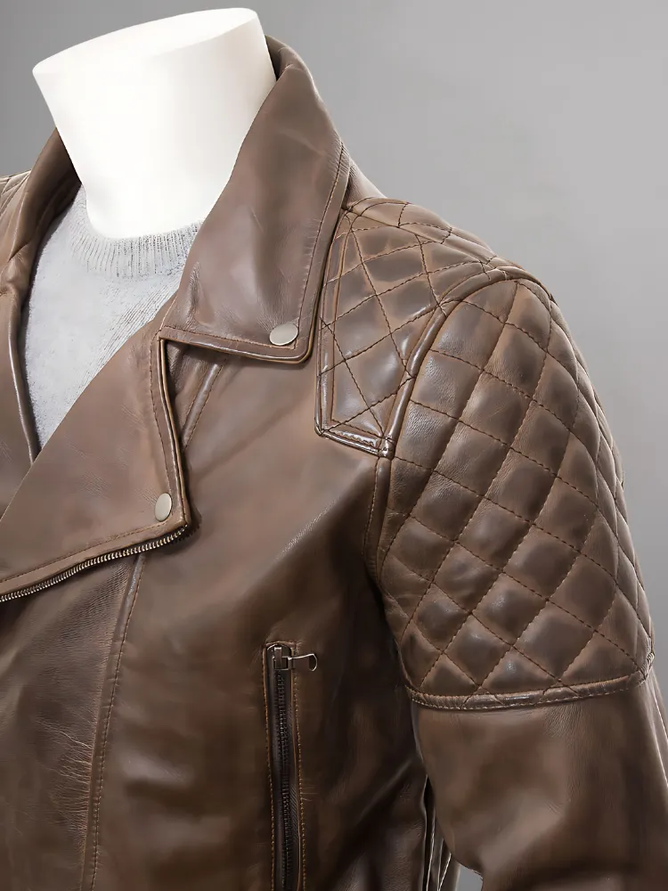 Men's Genuine Lambskin Leather Vintage Motorcycle Jacket