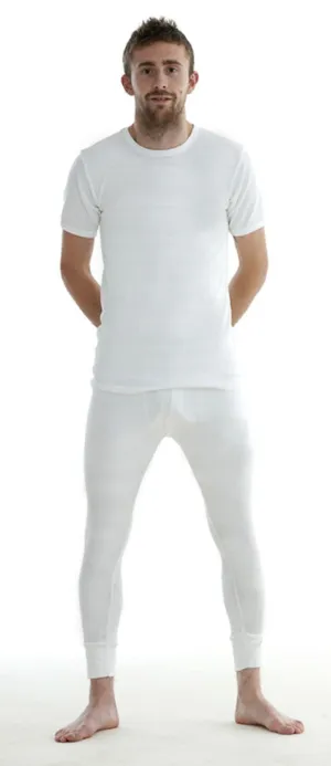 Mens Long Johns White Thermal Set