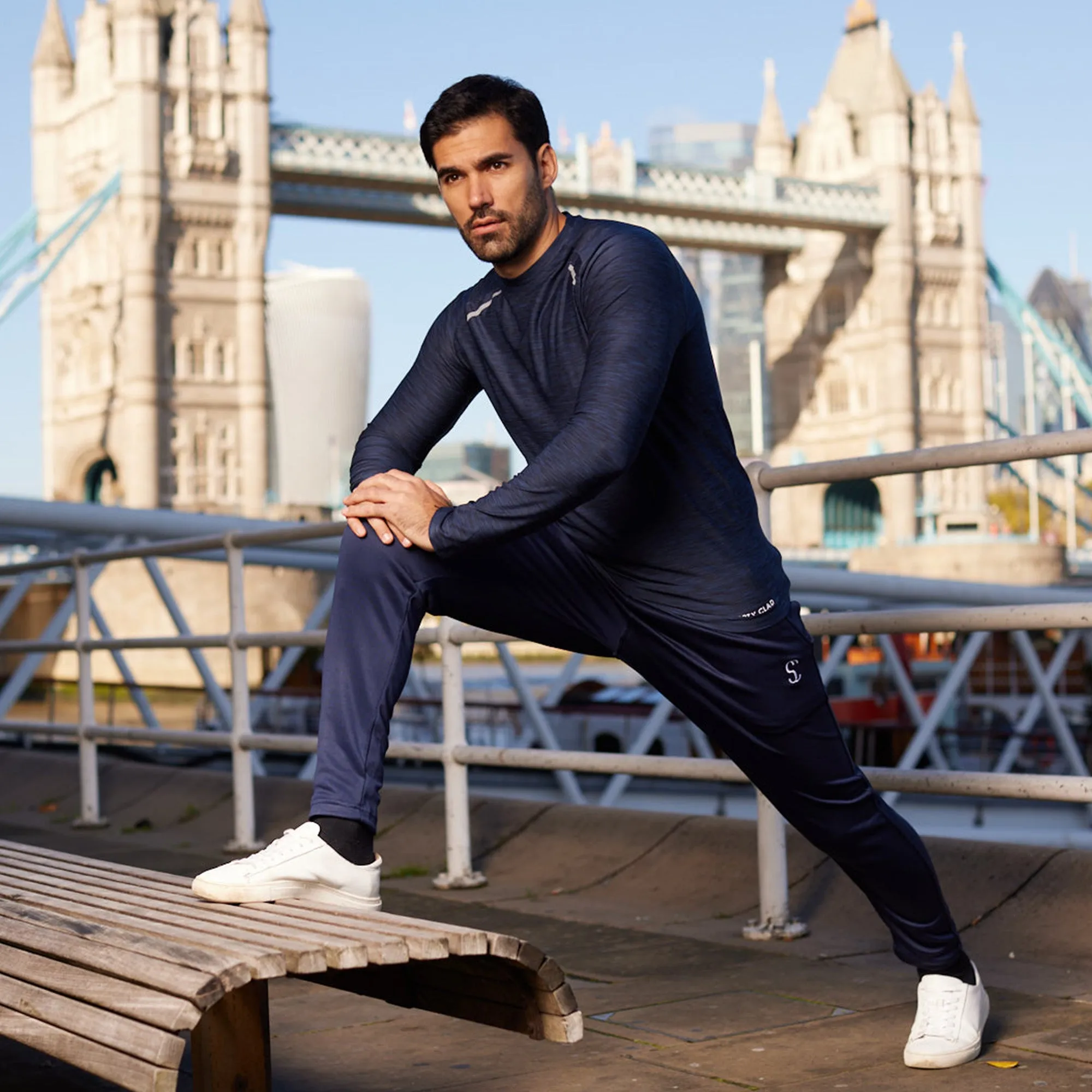 Men's Navy Blue Poly Fleece Thermal Tracksuit Bottoms