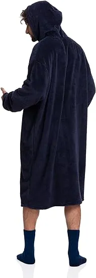 Men's Navy Ultimate Sherpa Blanket Hoodie - The Epitome of Cozy Loungewear