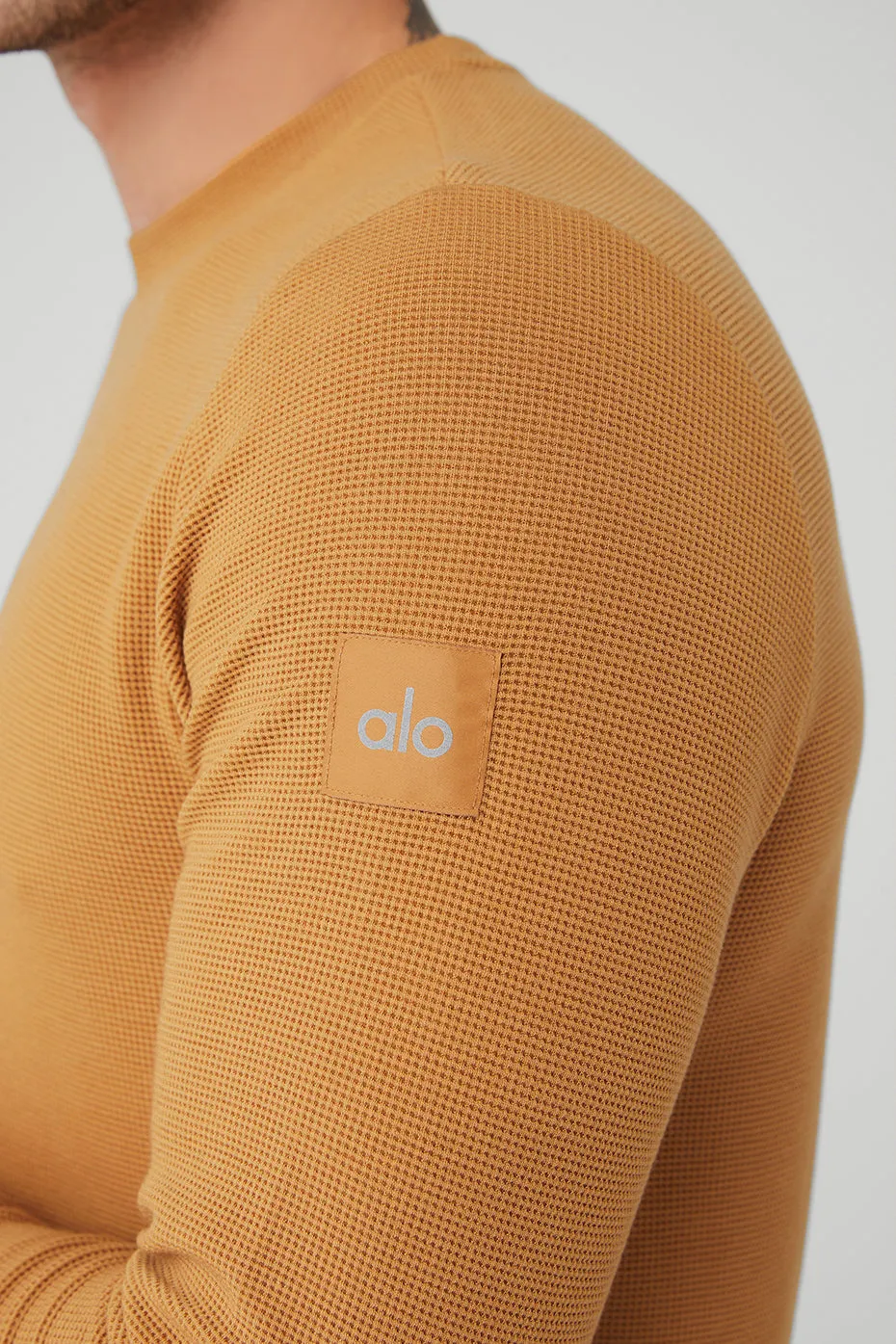 Micro Waffle Fast Break Long Sleeve Tee - Toffee