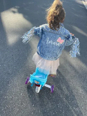 Minnie- Kid Pearl Denim Jacket