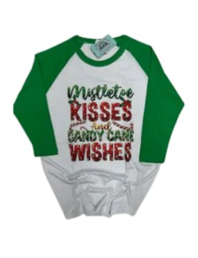 Mistletoe Kisses and Candy Cane Wishes Tee HV179