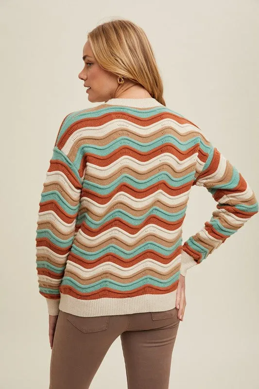 Multicolor Wavy Sweater