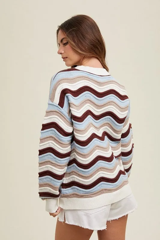 Multicolor Wavy Sweater