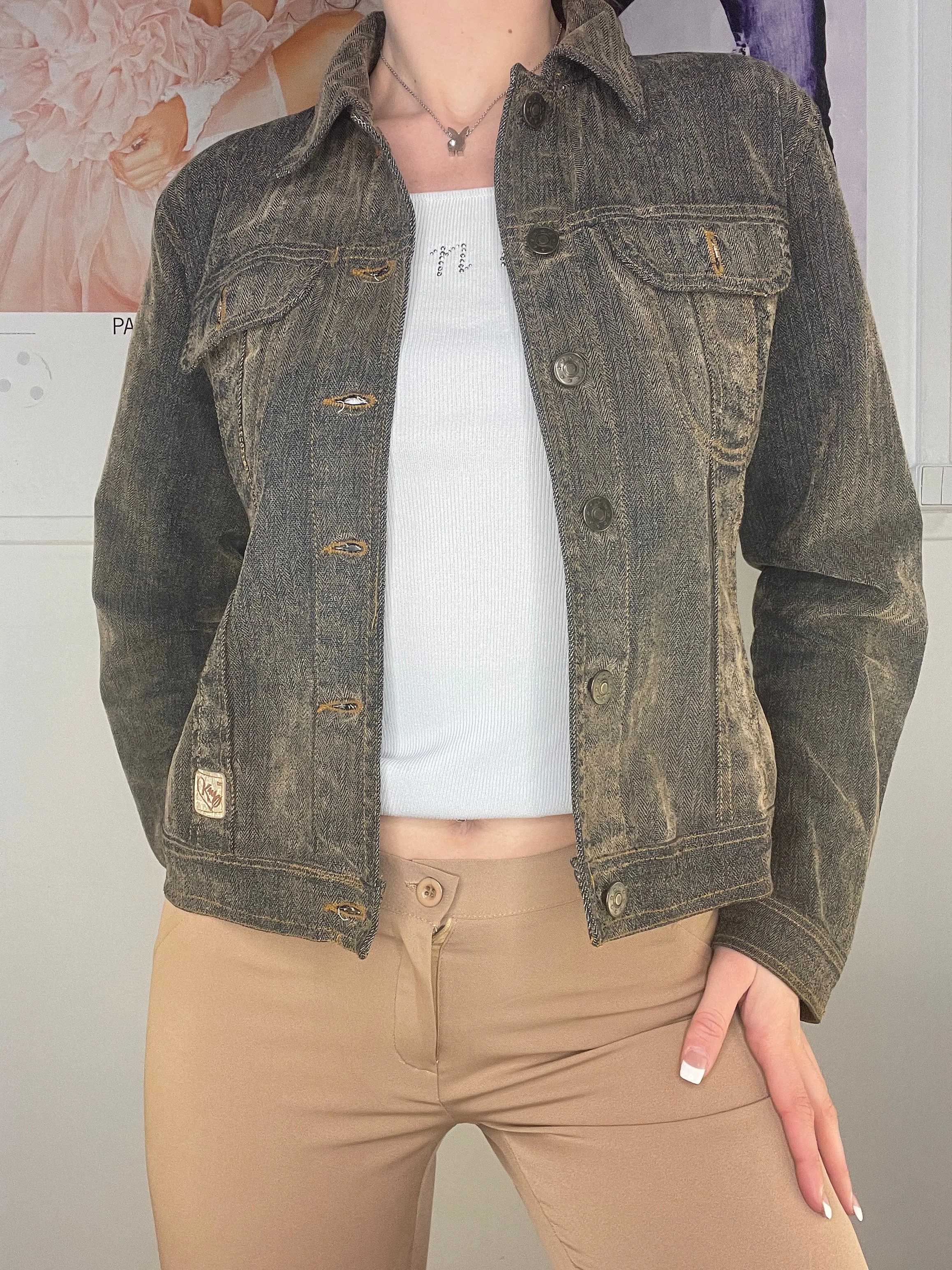 must have washed cropped denim jacket