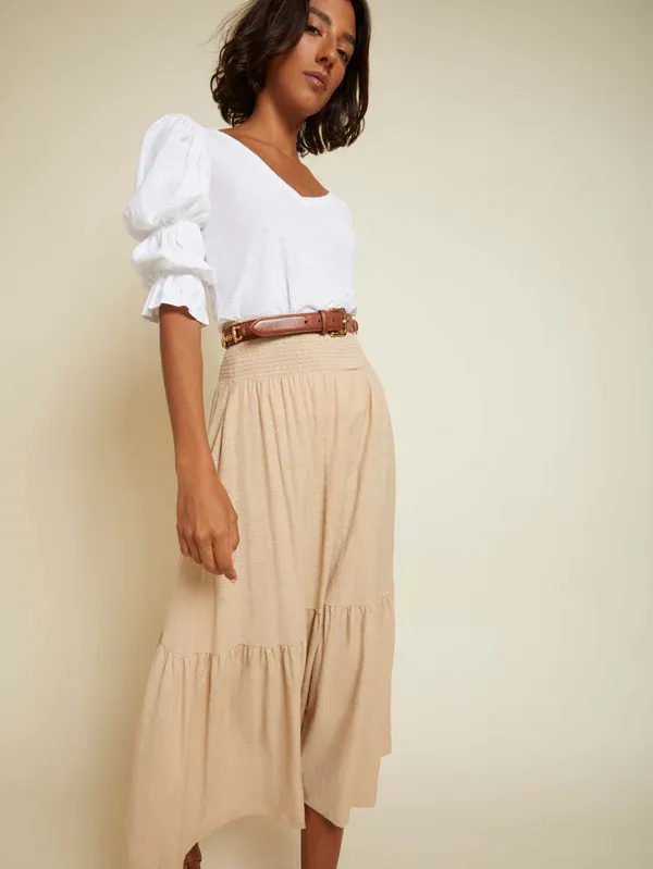 Nation LTD - Yasmine Midi Skirt in Toasted Marshmallow