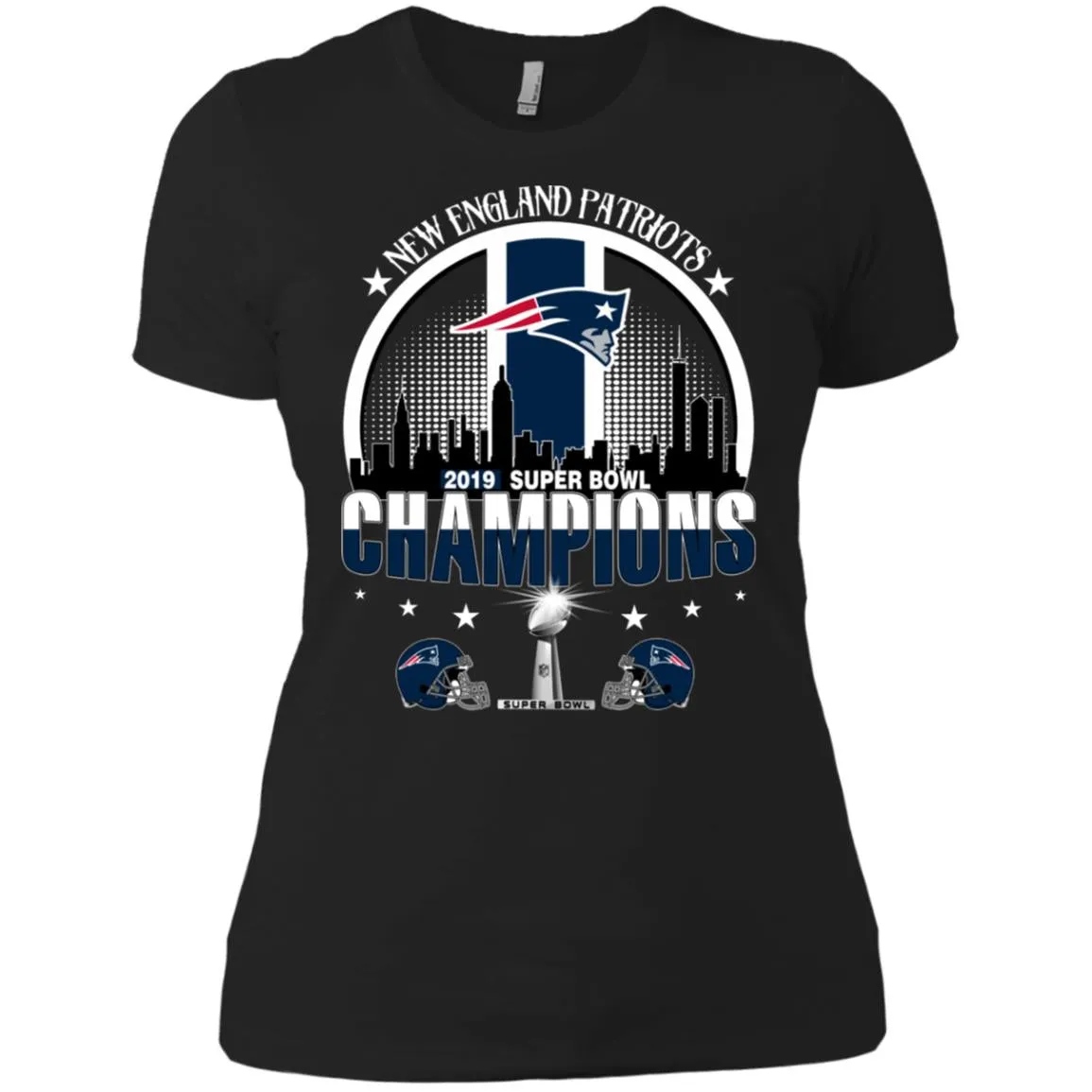 Nfl – New England Patriots 2019 Super Bowl Champions Football Women Cotton T-Shirt