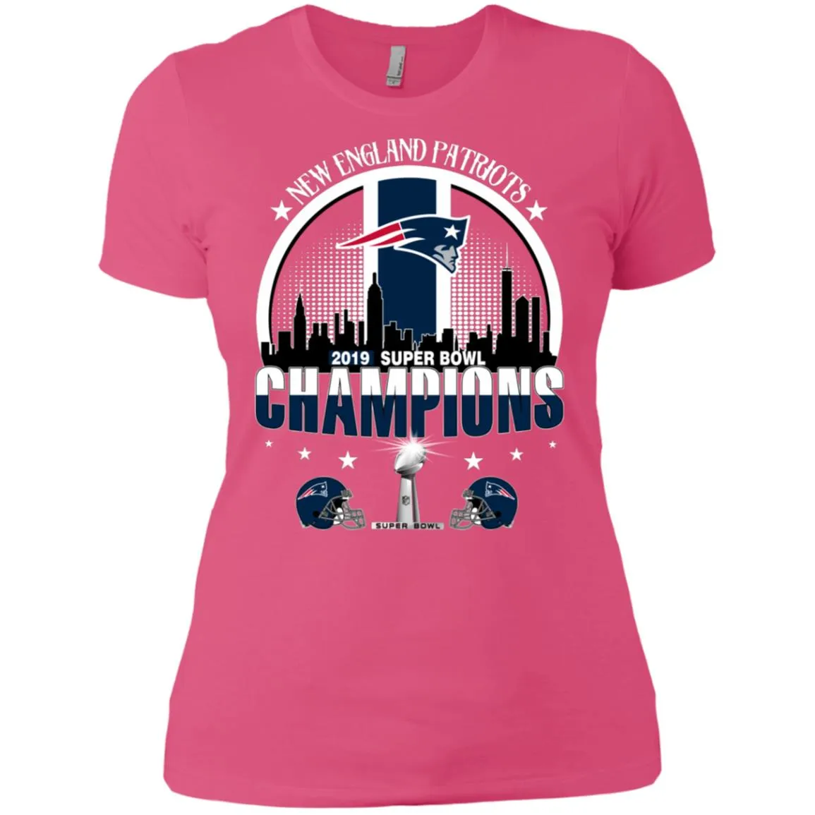 Nfl – New England Patriots 2019 Super Bowl Champions Football Women Cotton T-Shirt