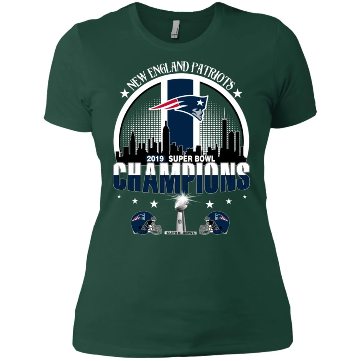 Nfl – New England Patriots 2019 Super Bowl Champions Football Women Cotton T-Shirt