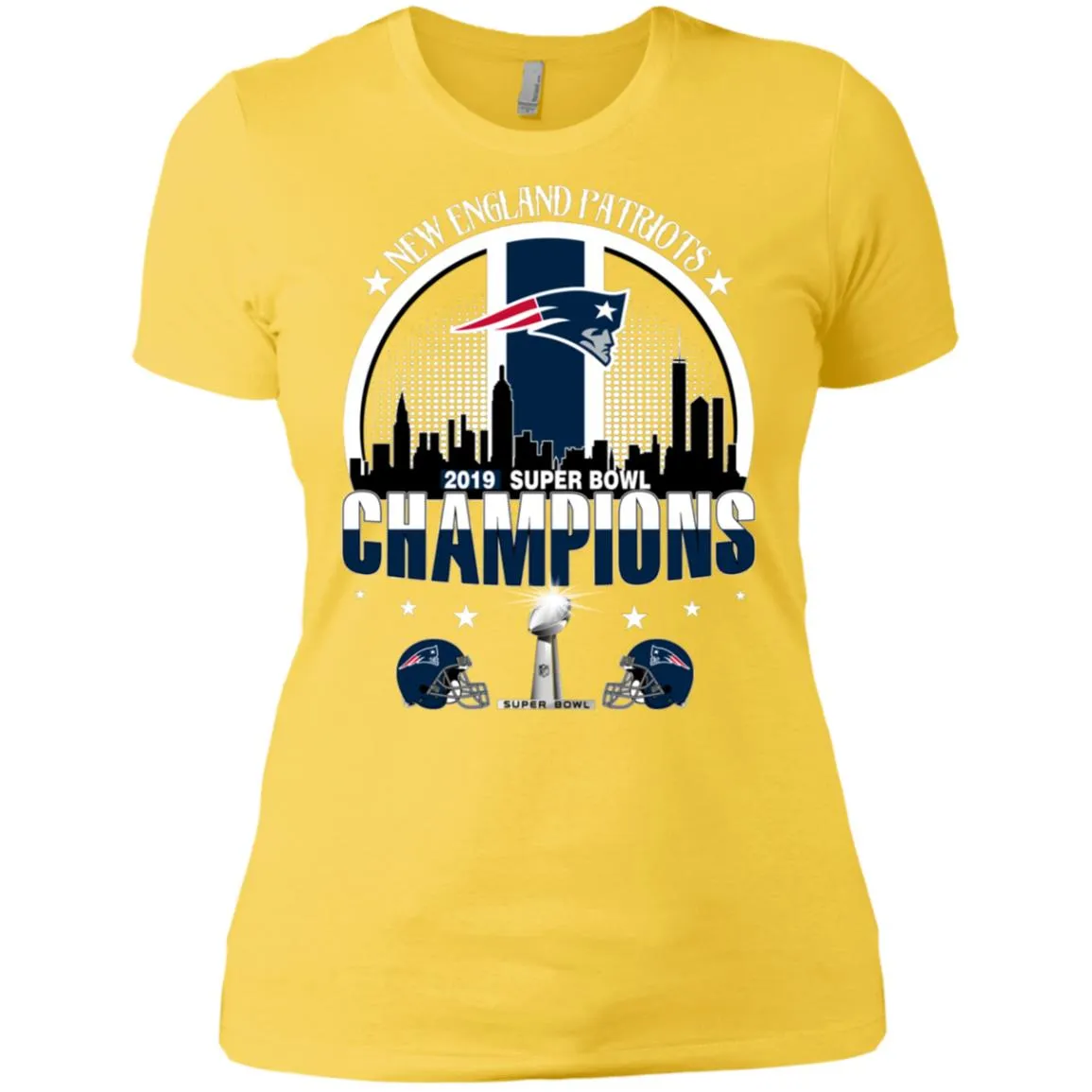 Nfl – New England Patriots 2019 Super Bowl Champions Football Women Cotton T-Shirt