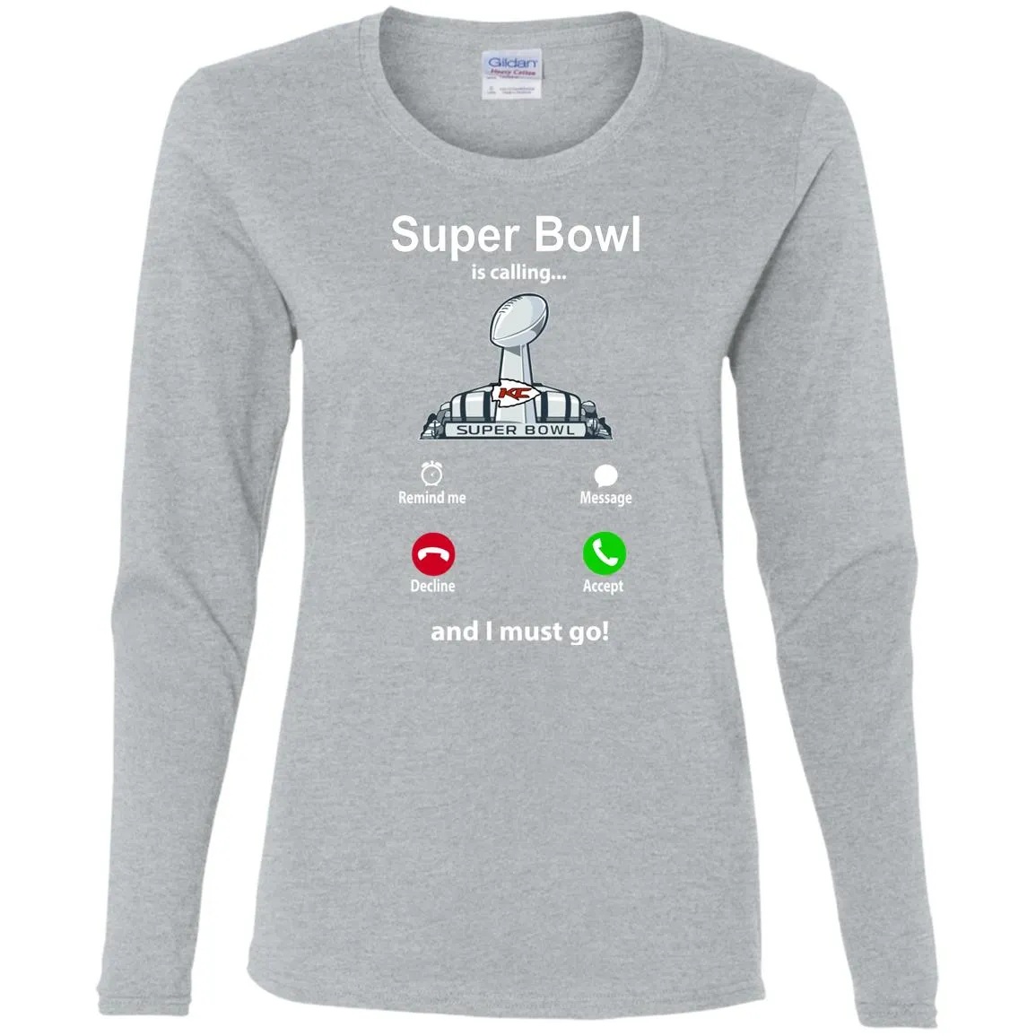 Nfl - Super Bowl Is Calling And I Must Go Kansas City Chiefs 2019 Football Women Long Sleeve Shirt