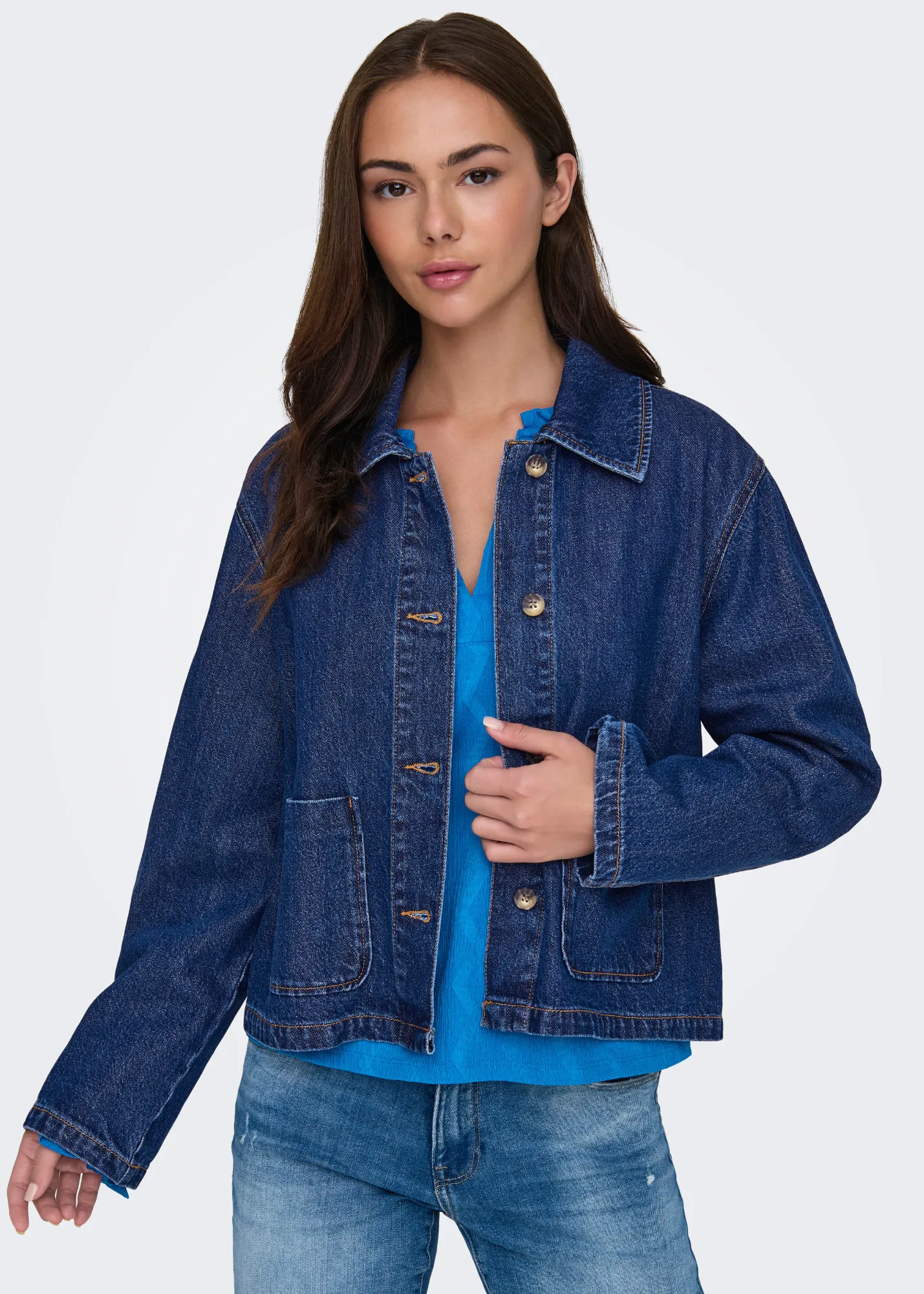 Only - Button Up Blue Denim Jacket