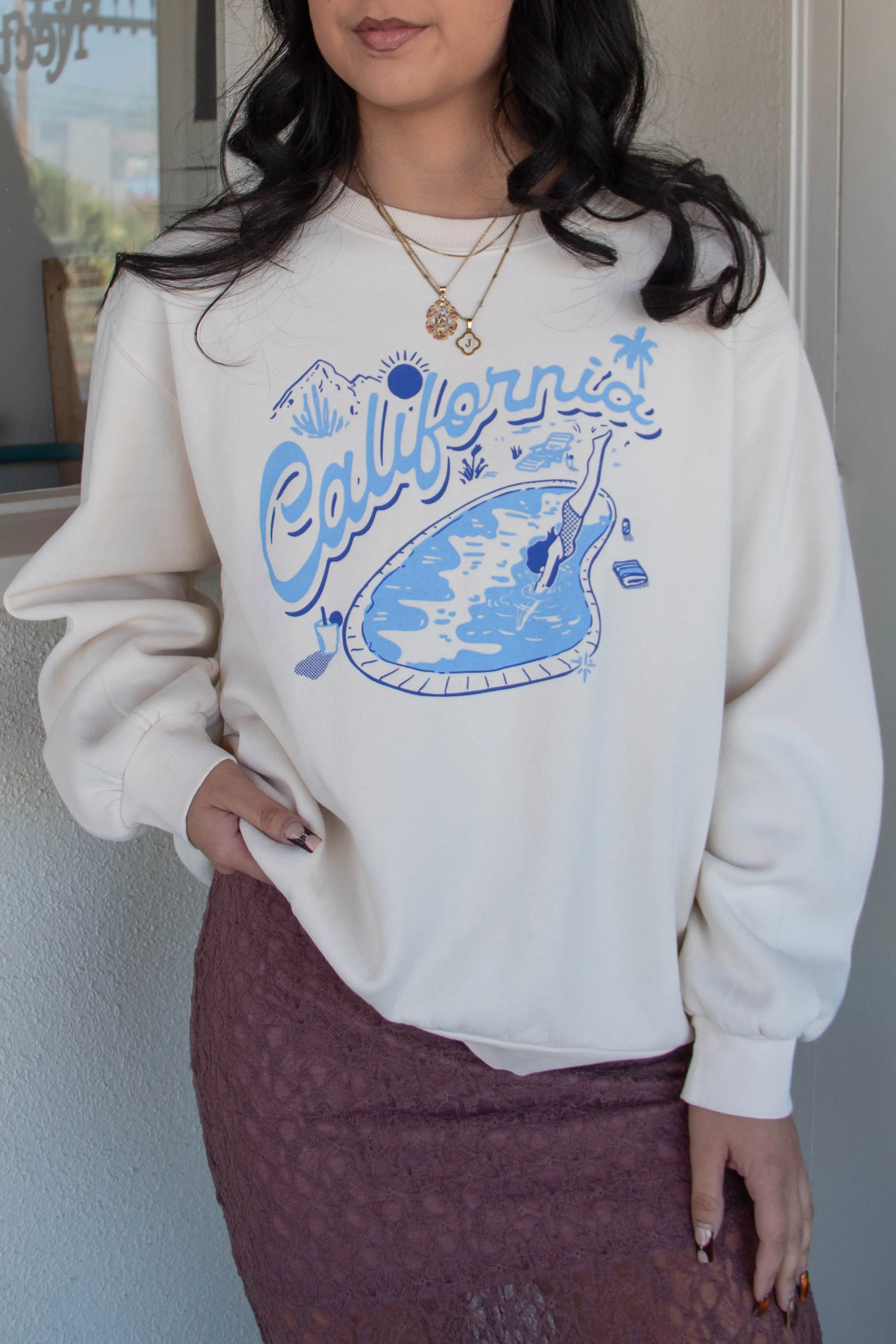 Oversized Crew Graphic Sweatshirt