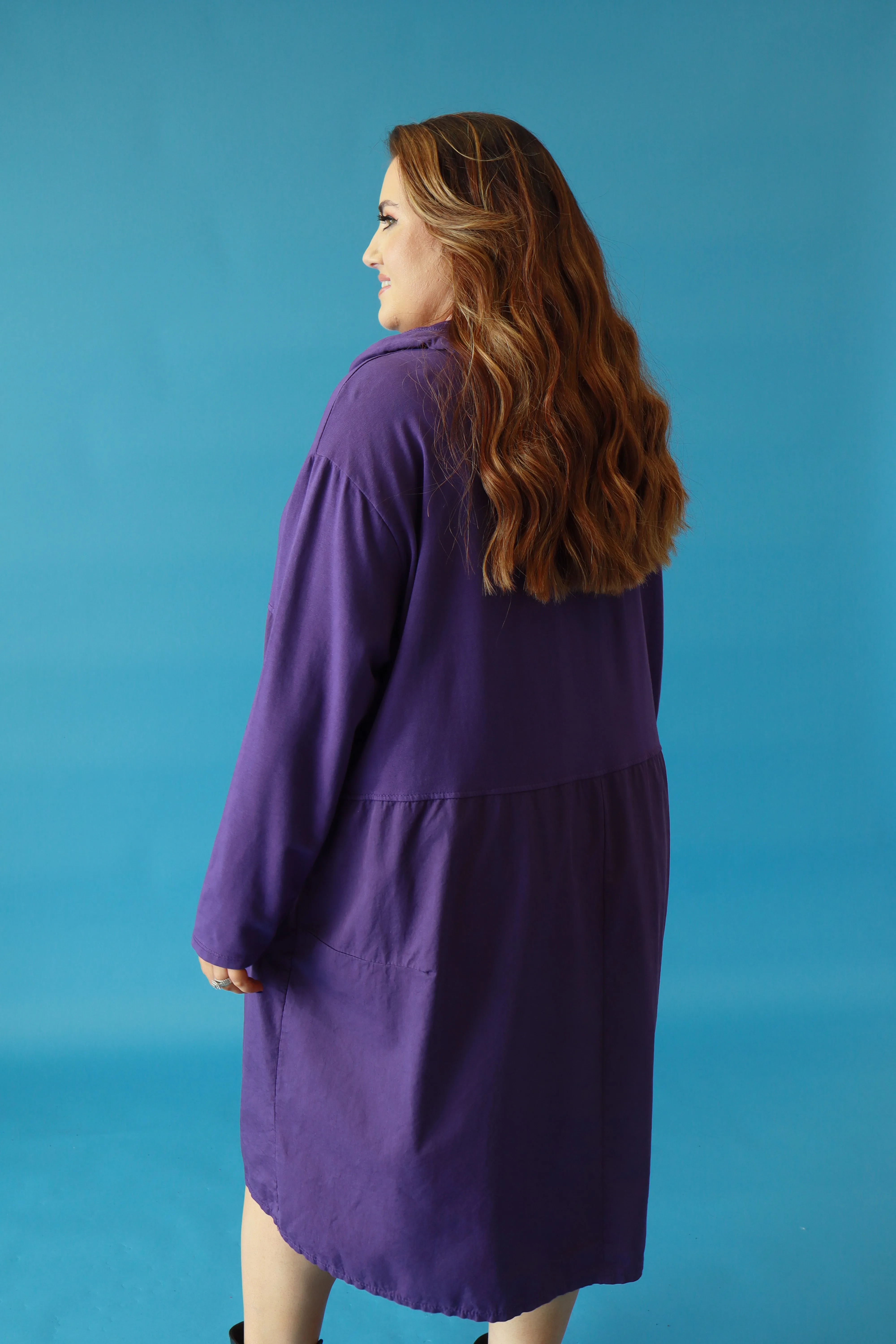 Philomena Cotton Dress in Purple