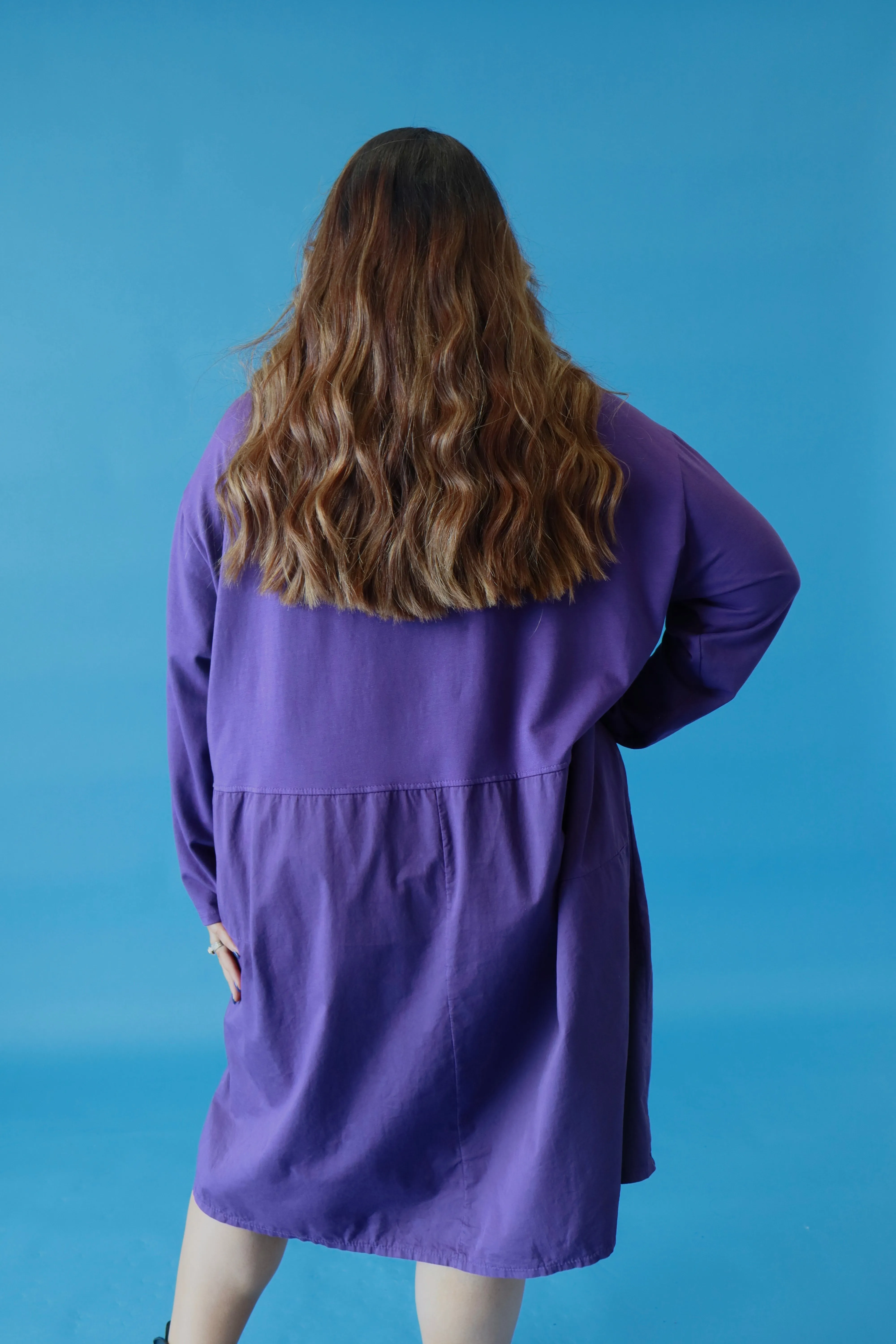 Philomena Cotton Dress in Purple