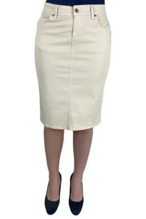 Plus Beige Midi Skirt Style 216-12B