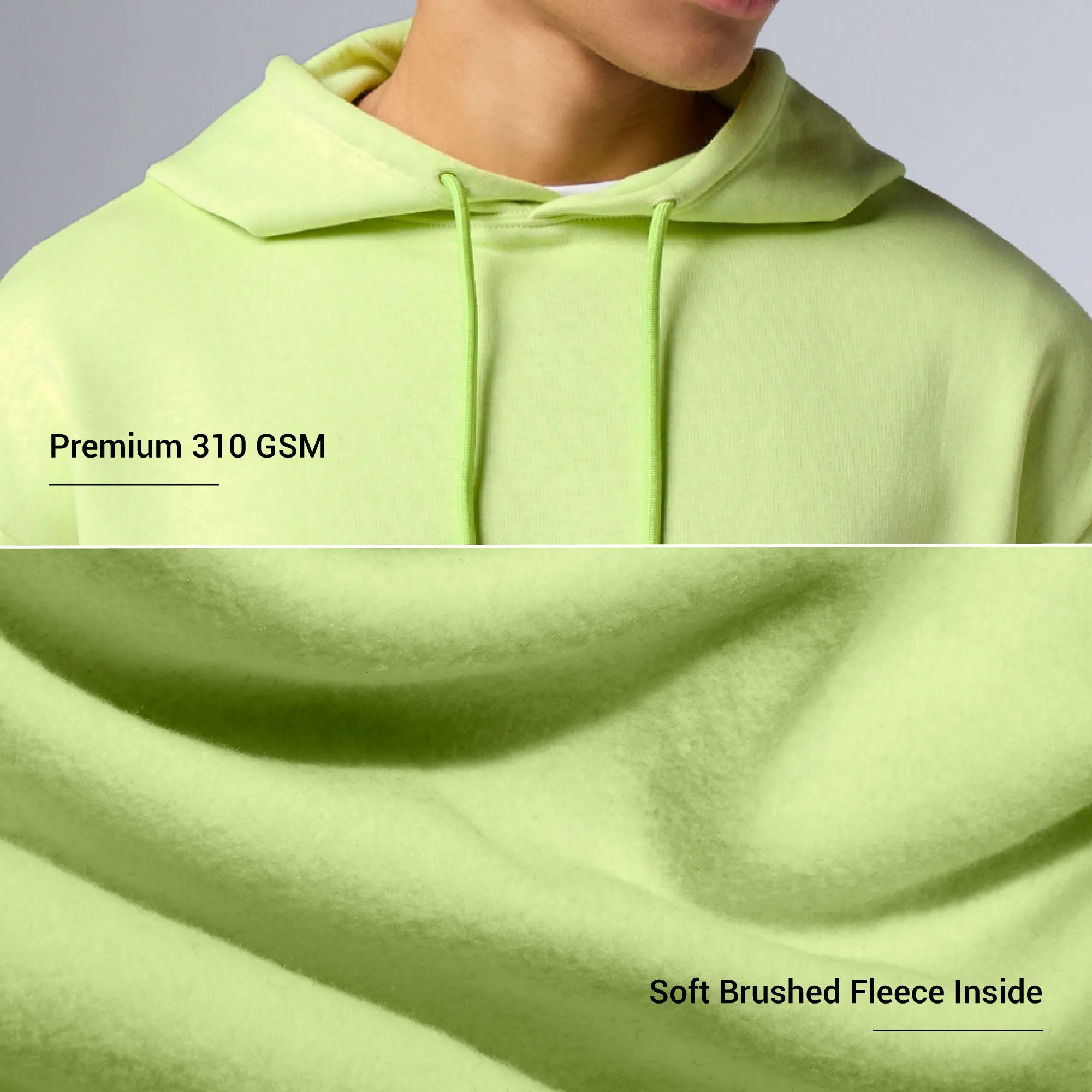 Pulse French Terry Cotton Blend Hoodies Lime Green