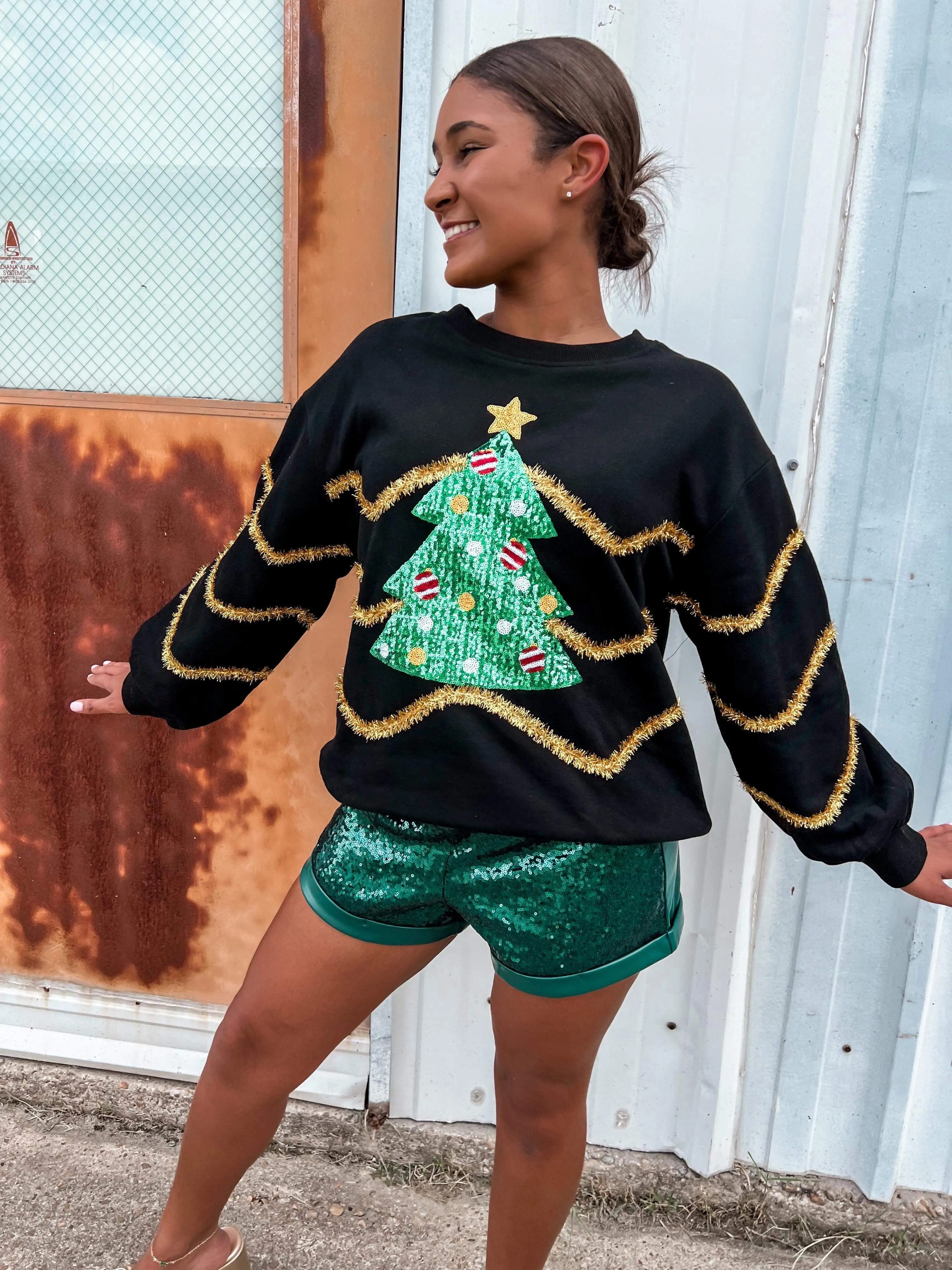 Queen Of Sequin Christmas Tree Sweater