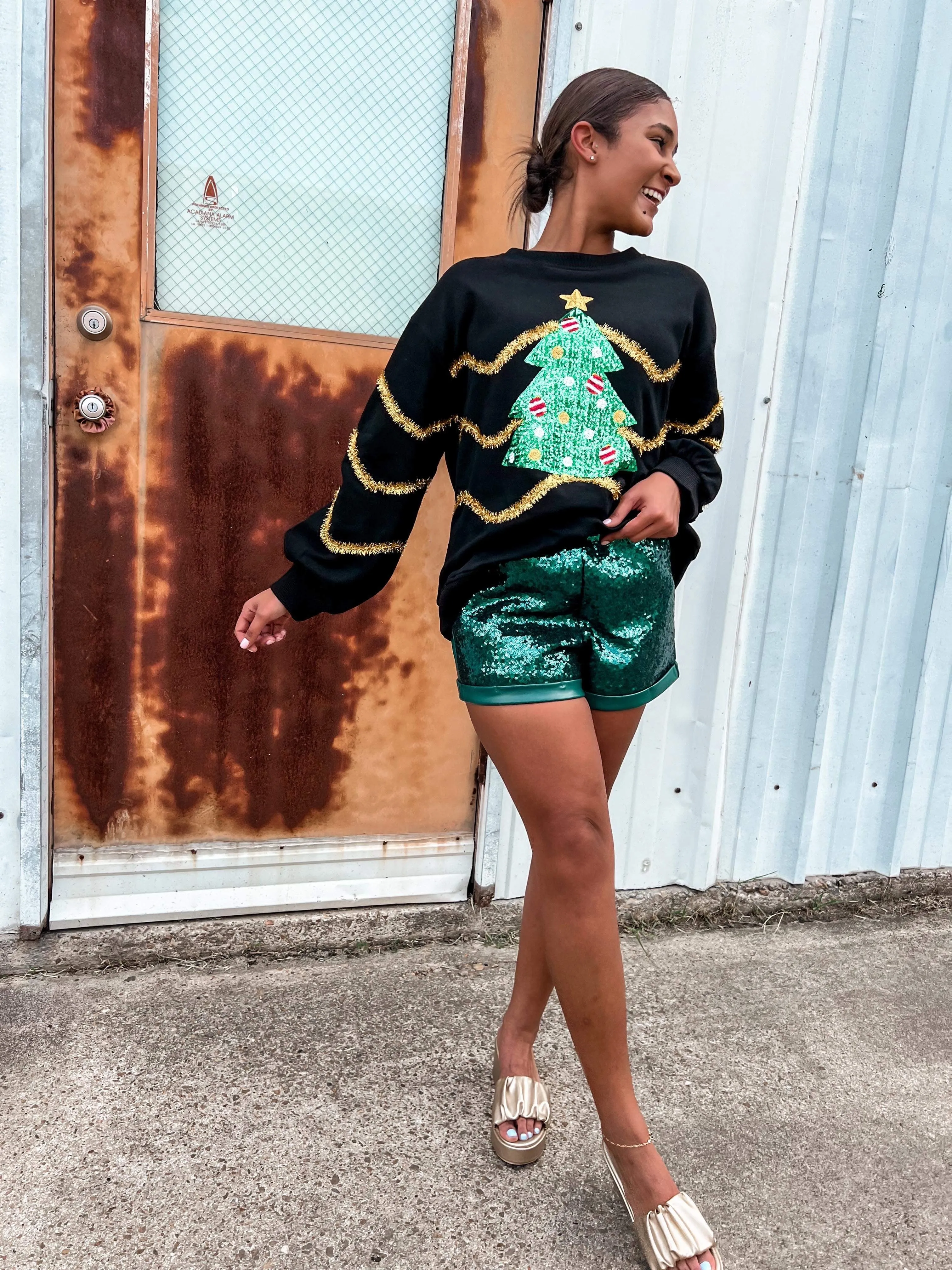 Queen Of Sequin Christmas Tree Sweater