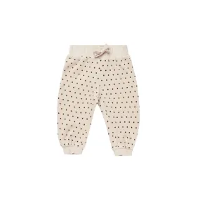 Quincy Mae Relaxed Velour Sweatpants - Polka Dot