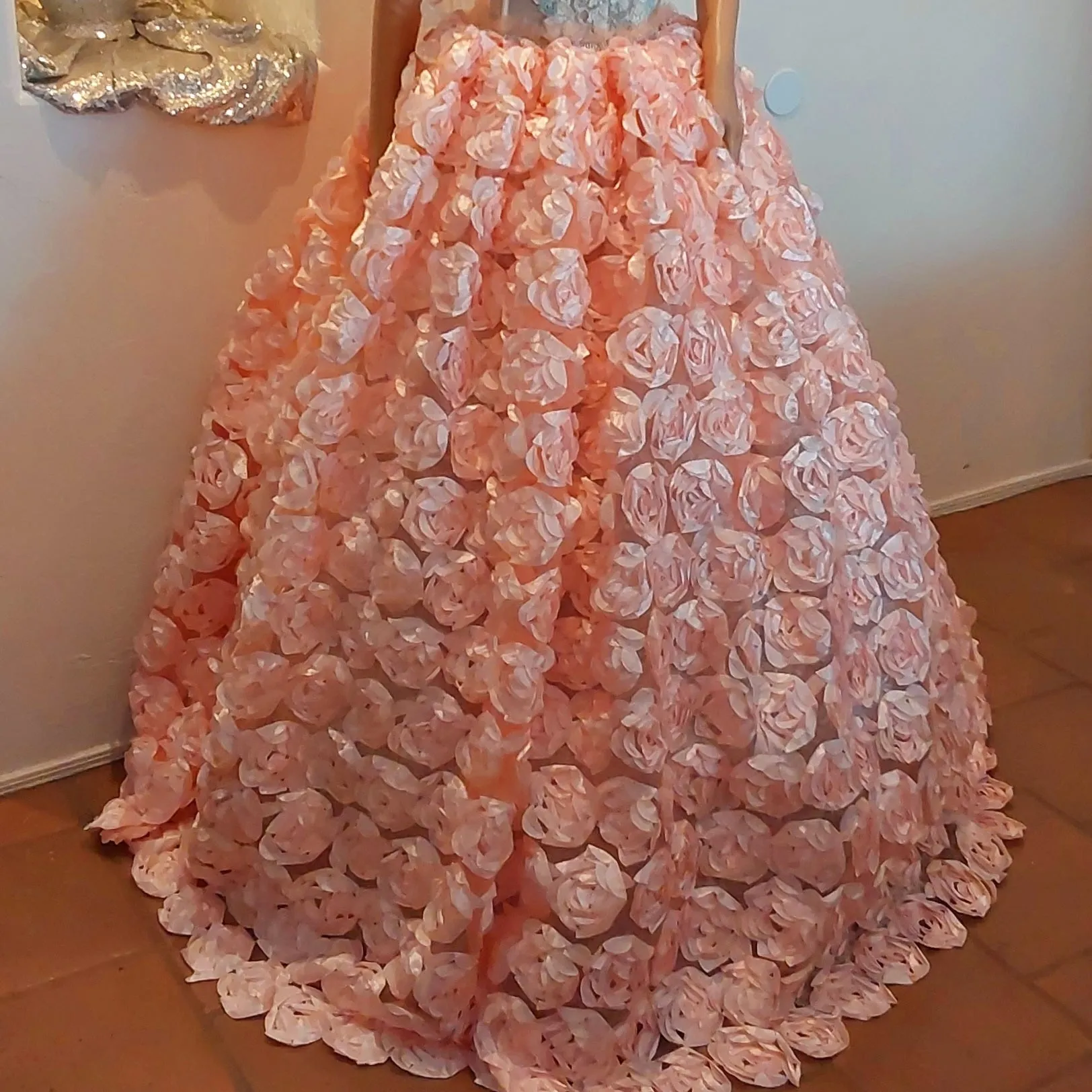 "BLOSSOM" Blush Rosette Wedding Ballgown Set