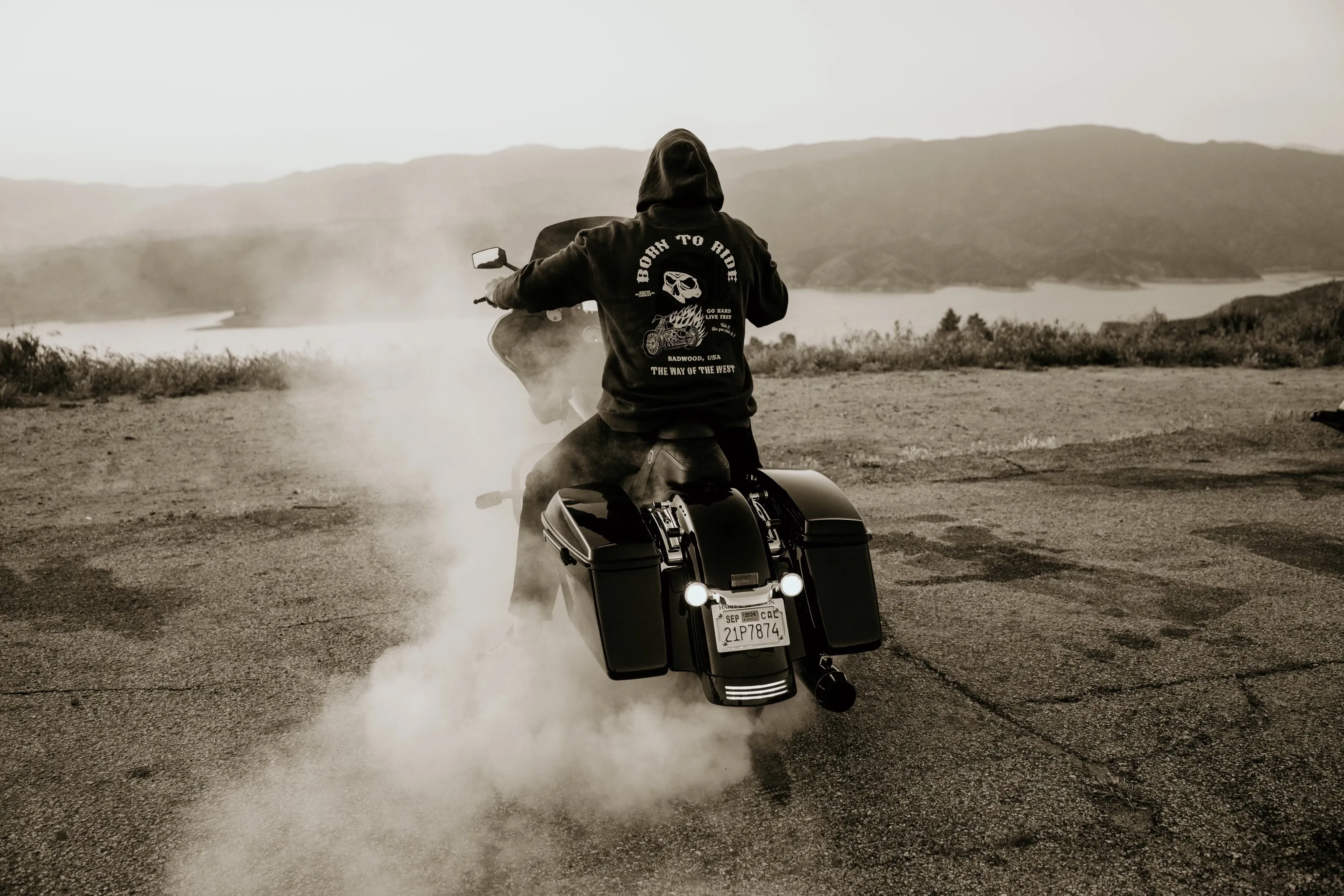 "BORN TO RIDE" Zip Up Hoodie in DIRT