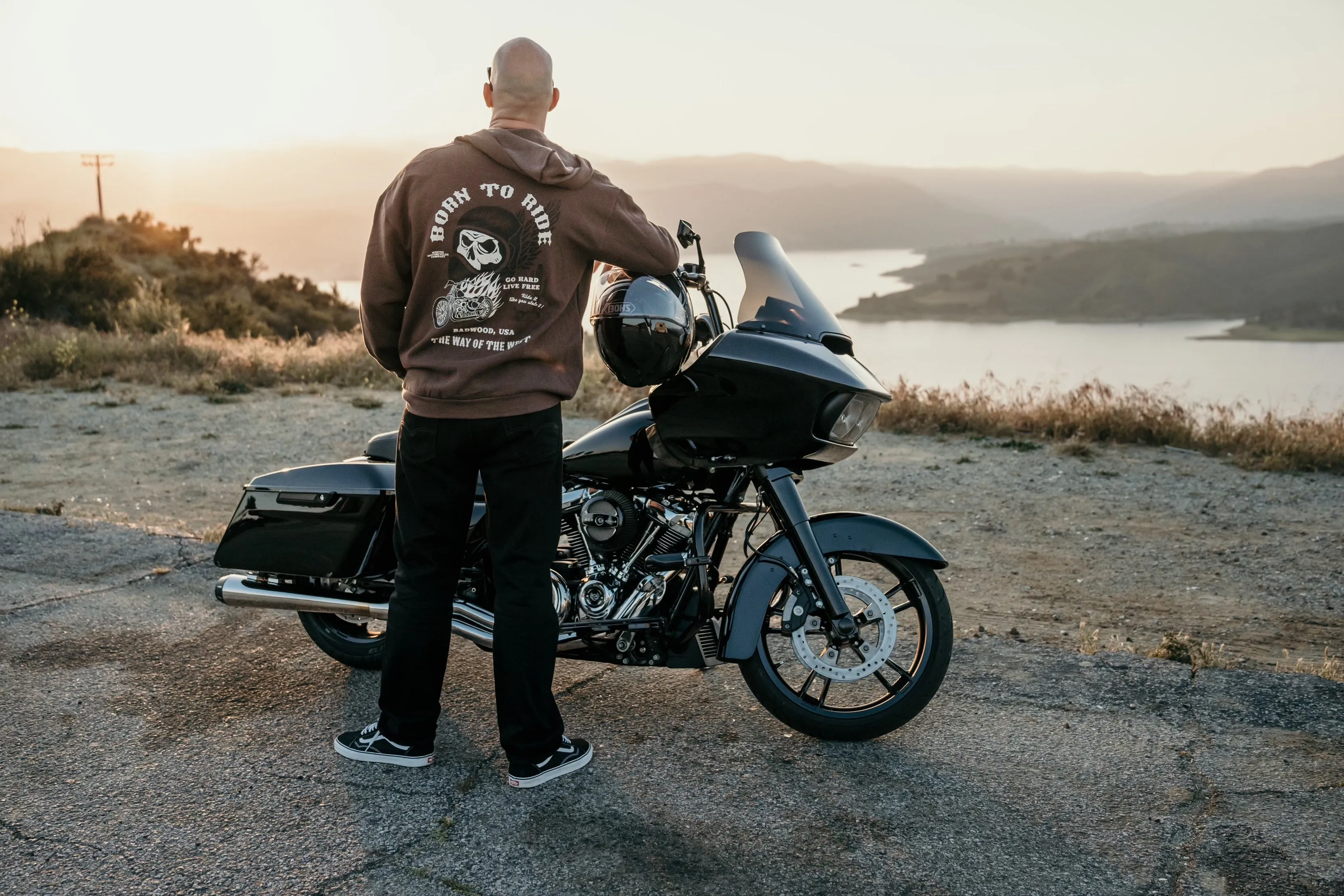 "BORN TO RIDE" Zip Up Hoodie in DIRT