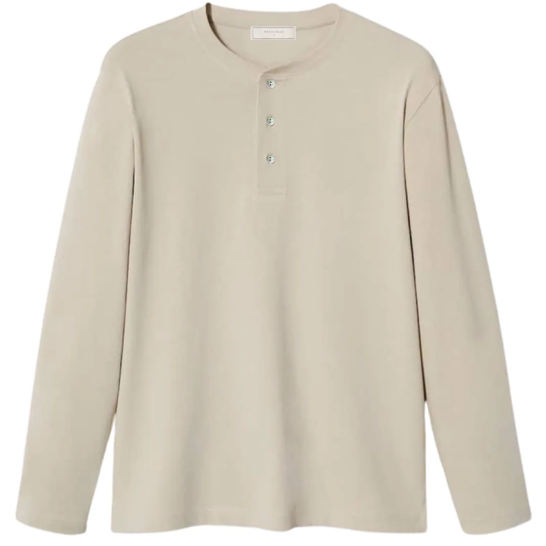 "GARY" HENLEY COTTON LONG SLEEVE T-SHIRT