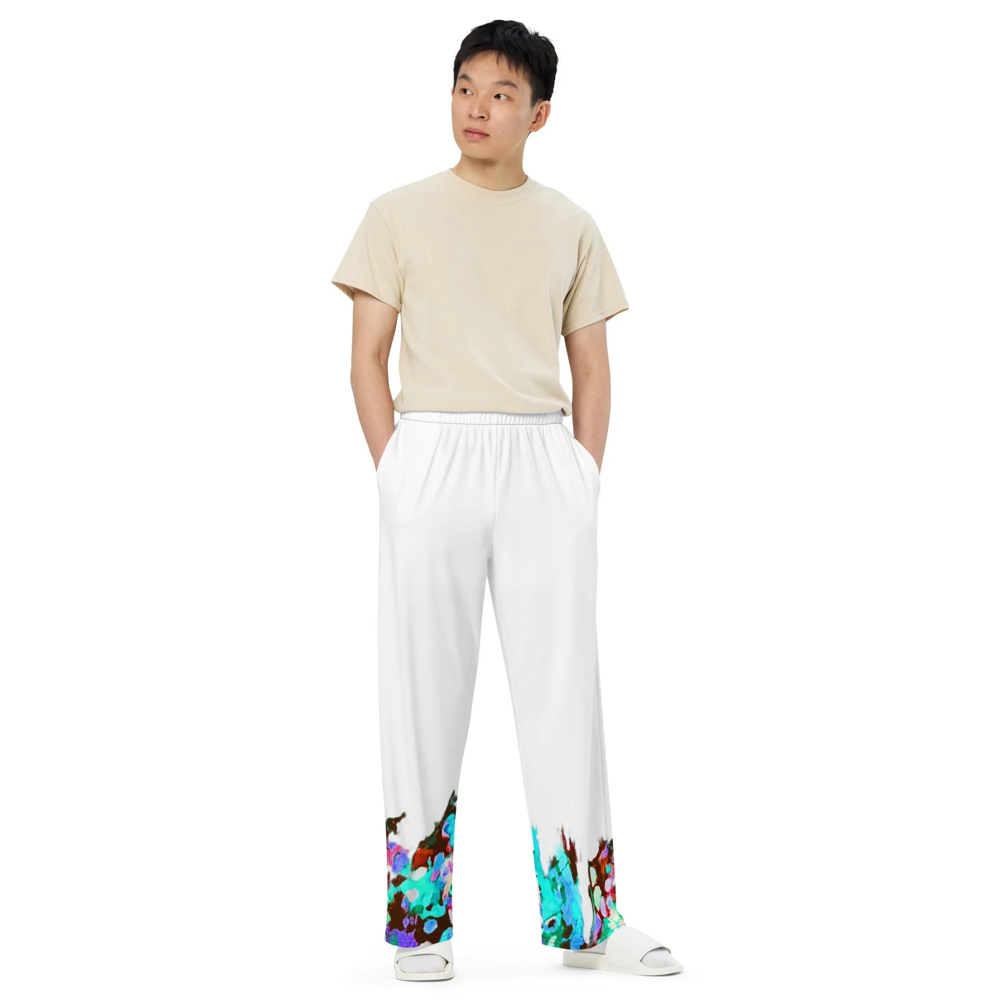 RAICES.All-over print unisex wide-leg pants