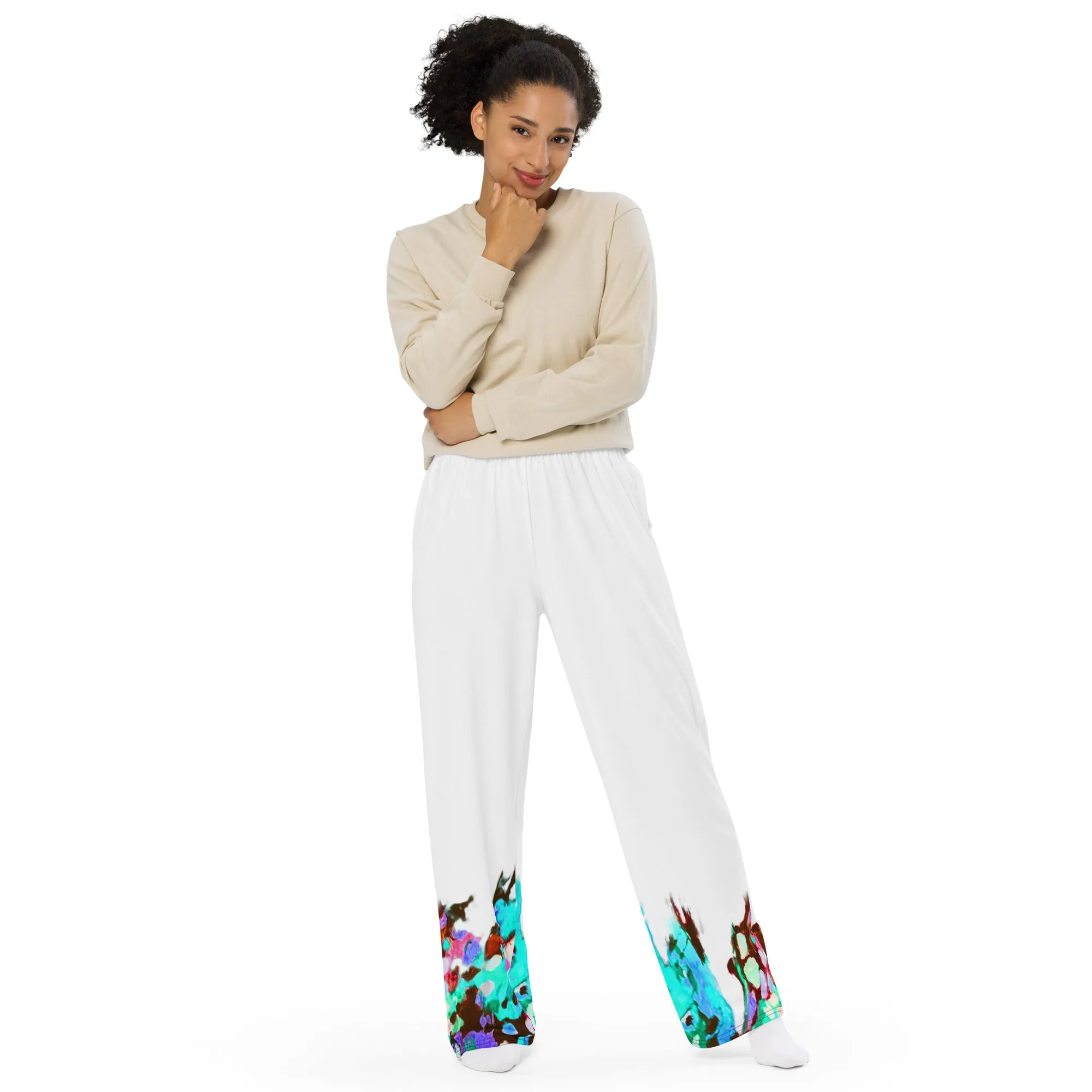 RAICES.All-over print unisex wide-leg pants