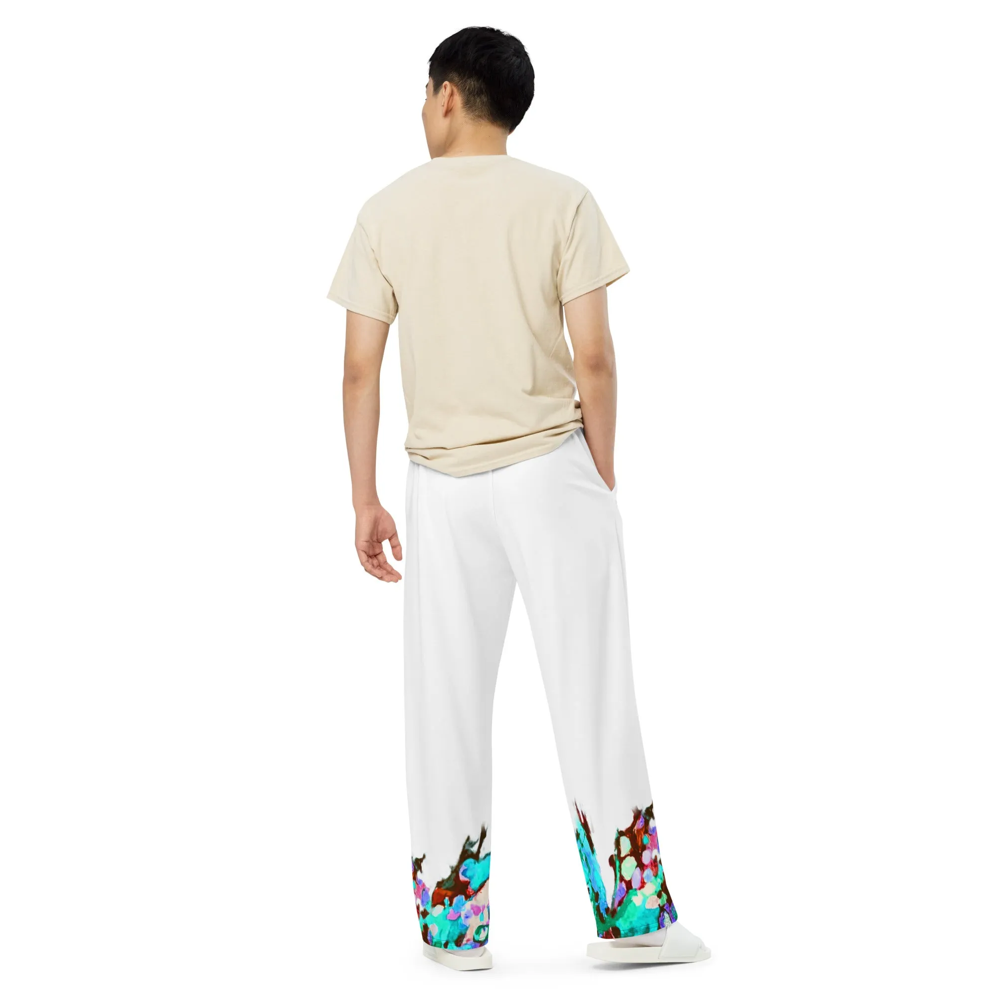 RAICES.All-over print unisex wide-leg pants