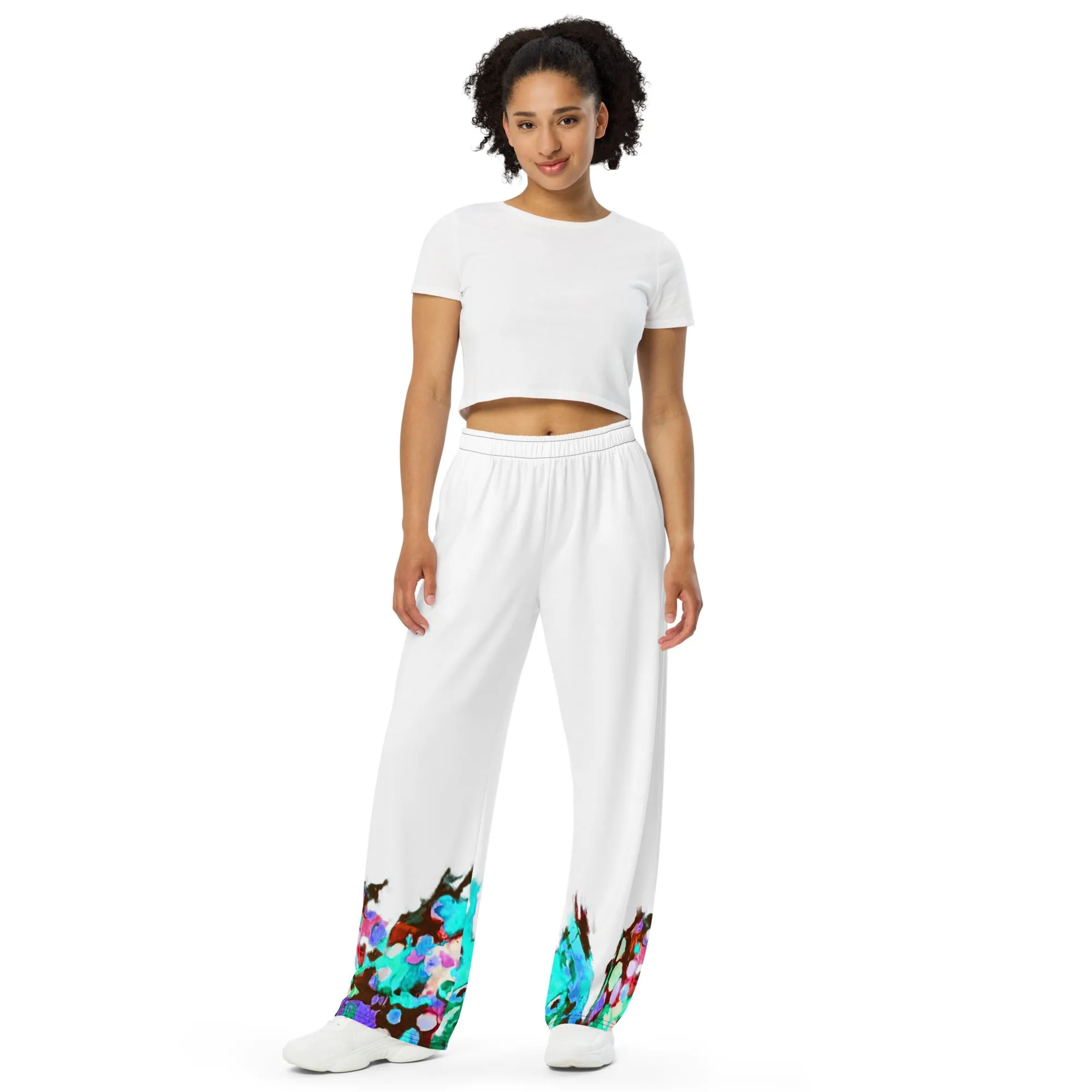 RAICES.All-over print unisex wide-leg pants