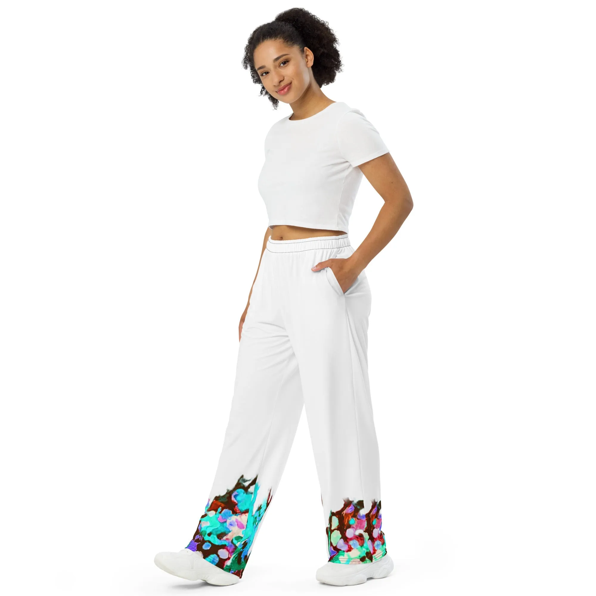 RAICES.All-over print unisex wide-leg pants