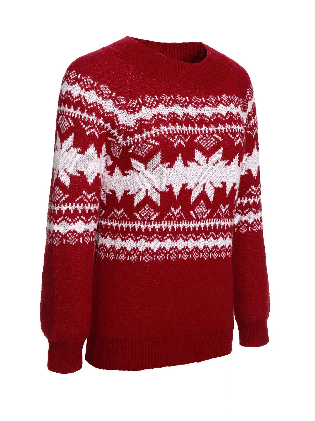 Red 1950s Fair Isle Christmas Sweater