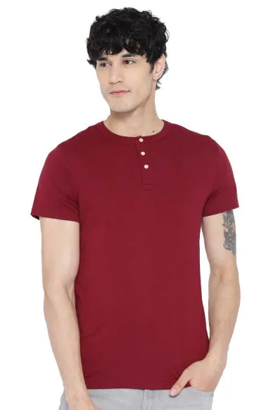 Regular Fit Men's Half Sleeve Cotton Henley T-Shirts Combo (Pack Of 2) by LazyChunks