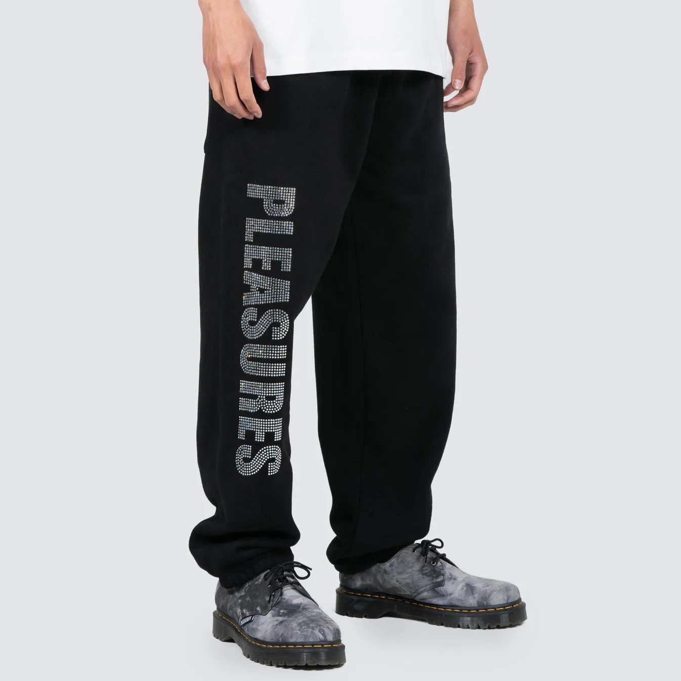 Rhinestone Impact Sweatpants Black