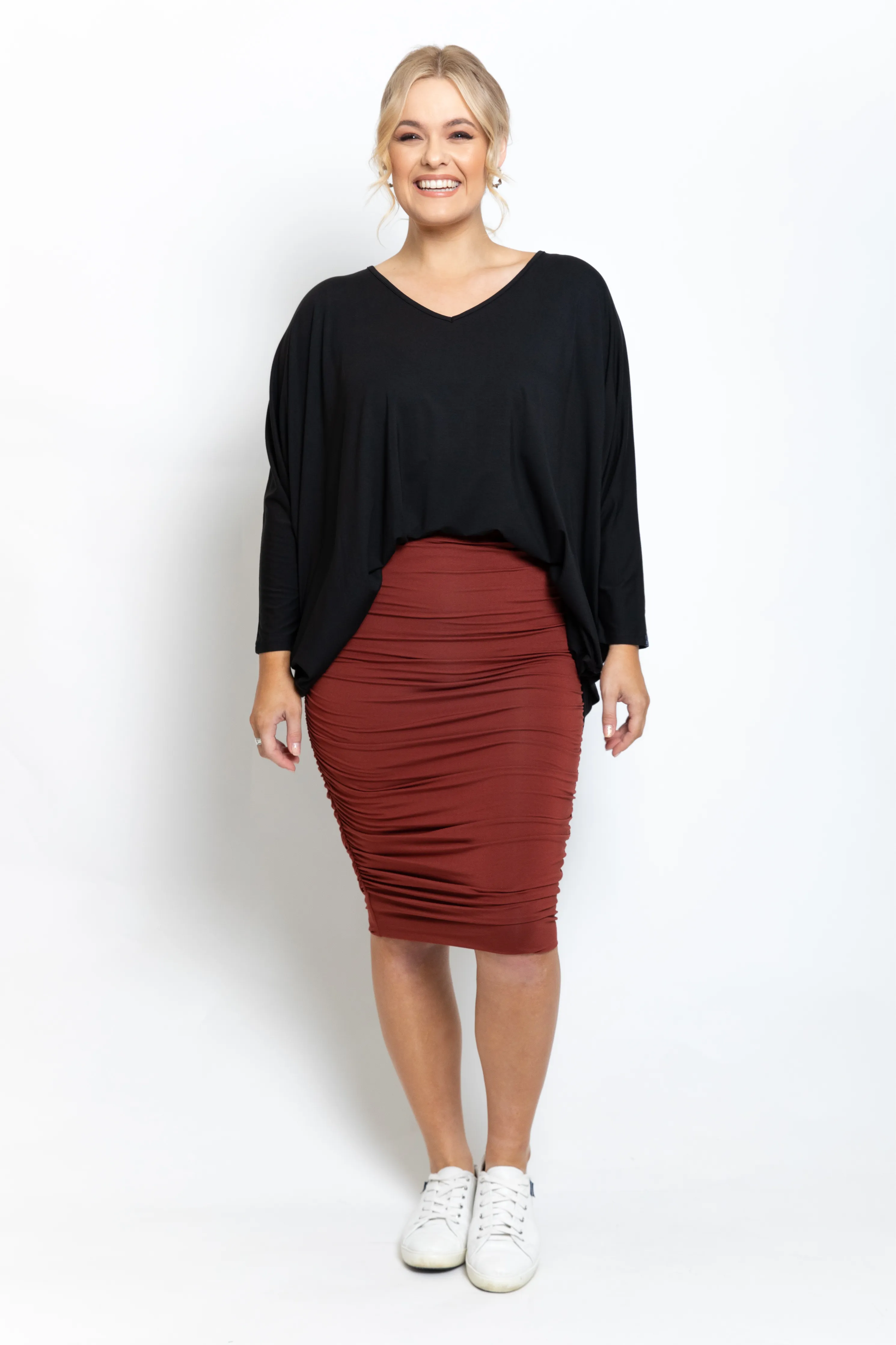 Ruche Skirt | Ochre | FINAL SALE