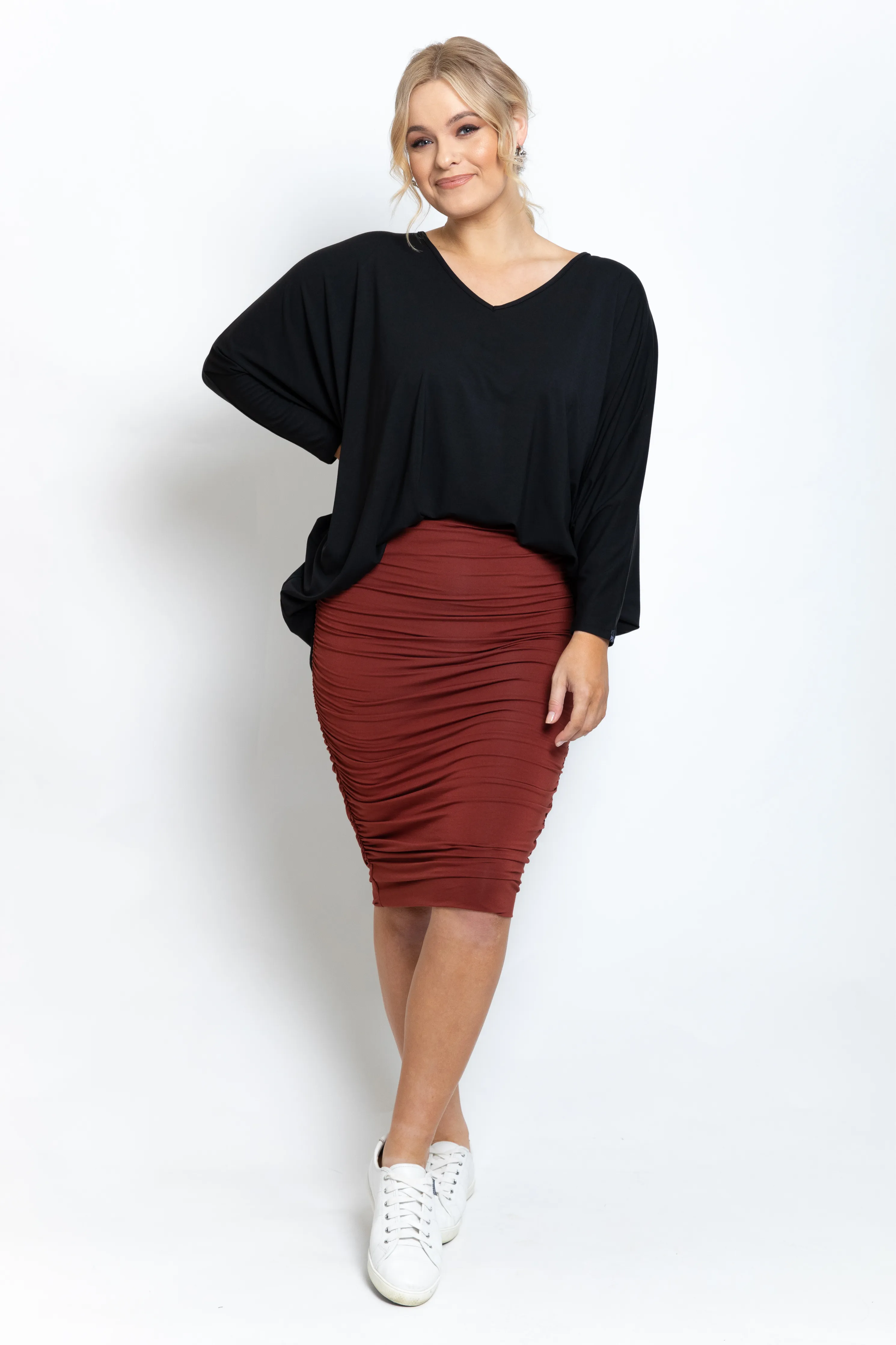 Ruche Skirt | Ochre | FINAL SALE