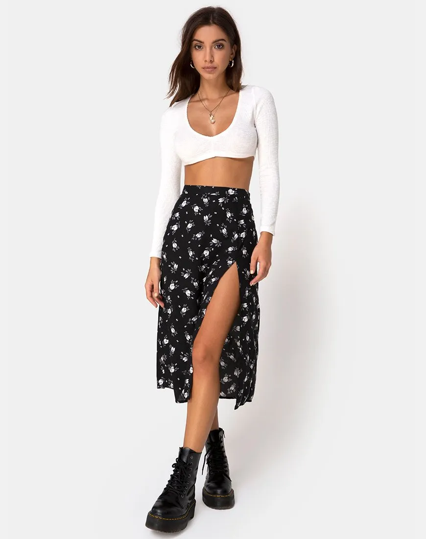 Saika Midi Skirt in Dark Tulip