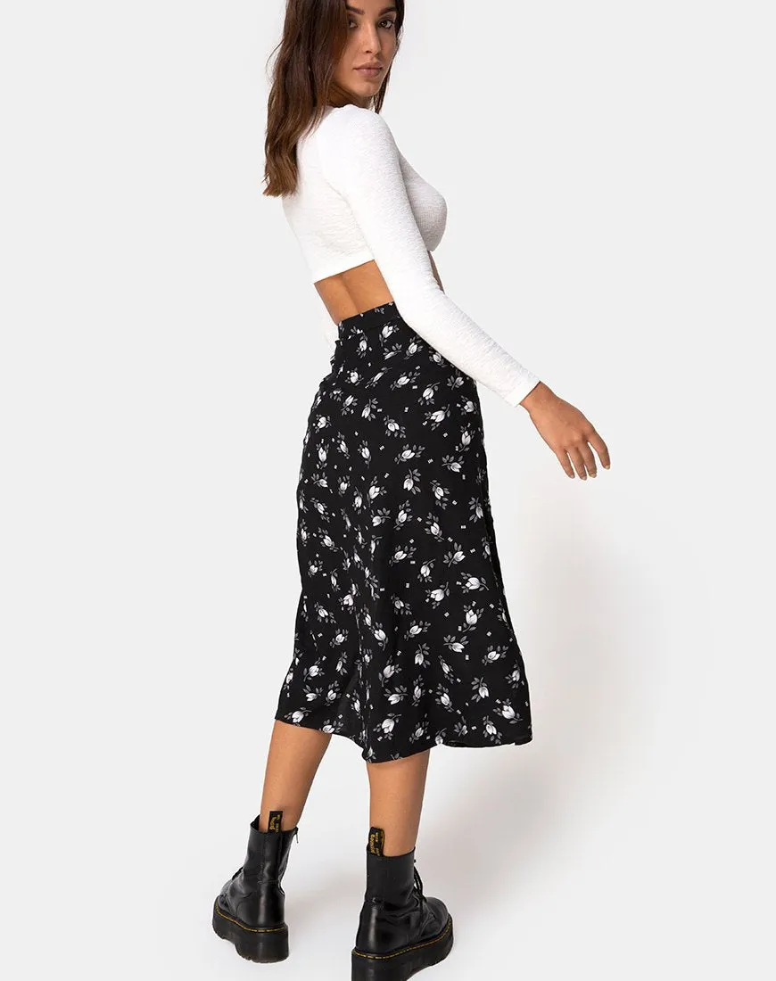 Saika Midi Skirt in Dark Tulip