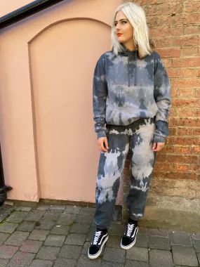 SAMPLE SALE - Tie Dye Hoodie in Washed Black