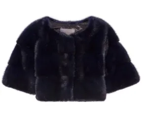 Sarah Mini Mink Fur Jacket Blu