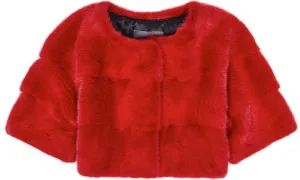 Sarah Mini Mink Fur Jacket Pomodoro